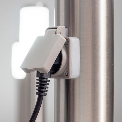 BRILAGI - LED vonkajšie svietidlo so zásuvkou ELIA 1xE27/7W/230V 4000K IP44 50 cm matný chróm