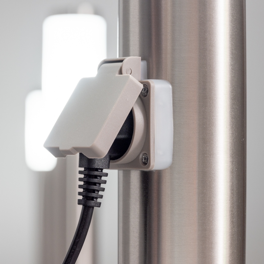 BRILAGI - LED vonkajšie svietidlo so zásuvkou ELIA 1xE27/7W/230V 4000K IP44 50 cm matný chróm