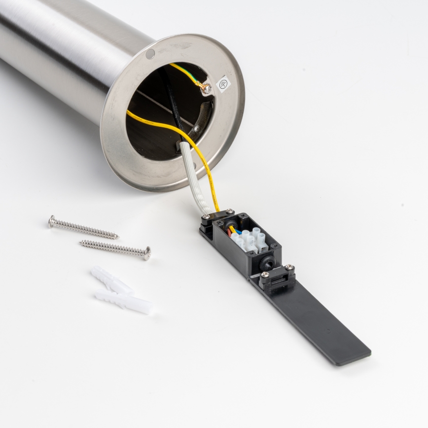 BRILAGI - LED vonkajšie svietidlo so zásuvkou ELIA 1xE27/7W/230V 4000K IP44 50 cm matný chróm
