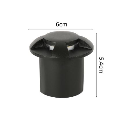 Brilagi - LED vonkajšie zapustené nájazdové svietidlo GROUNDRAY LED/1W/230V čierne IP67