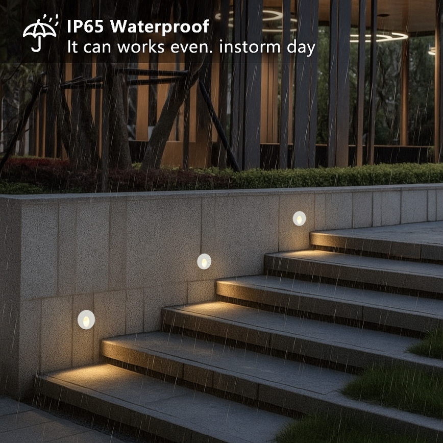 Brilagi - LED vonkajšie zapustené svietidlo STAIRDOT LED/2W/230V biele IP65 guľaté