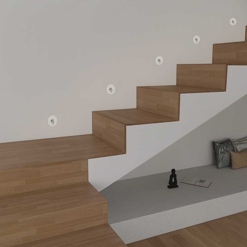 Brilagi - LED vonkajšie zapustené svietidlo STAIRDOT LED/2W/230V biele IP65 guľaté
