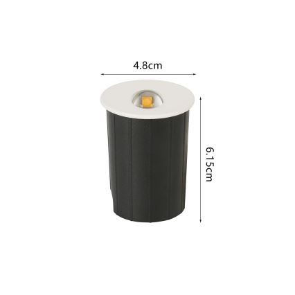 Brilagi - LED vonkajšie zapustené svietidlo STAIRDOT LED/2W/230V biele IP65 guľaté