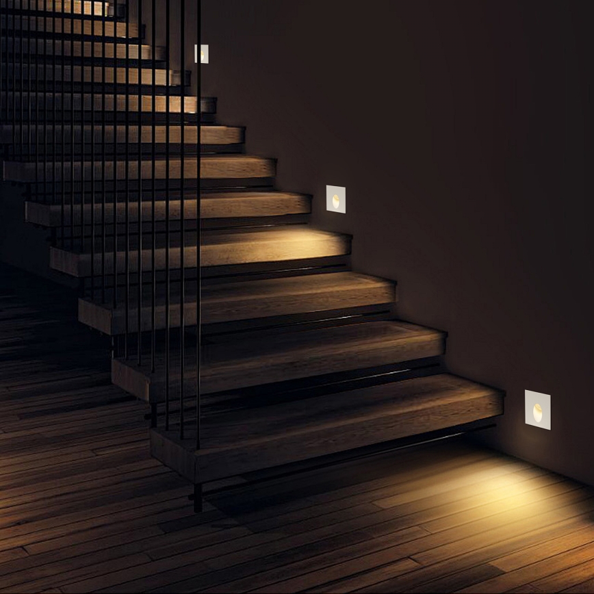 Brilagi - LED vonkajšie zapustené svietidlo STAIRDOT LED/2W/230V biele IP65 hranaté