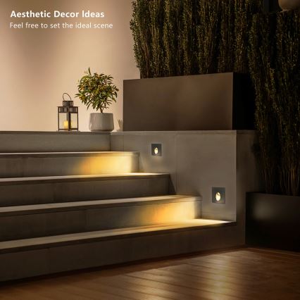 Brilagi - LED vonkajšie zapustené svietidlo STAIRDOT LED/2W/230V čierne IP65 hranaté