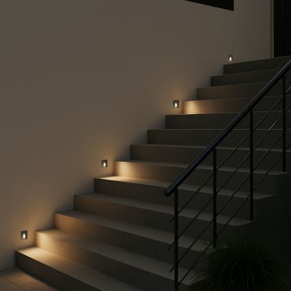 Brilagi - LED vonkajšie zapustené svietidlo STAIRDOT LED/2W/230V čierne IP65 hranaté