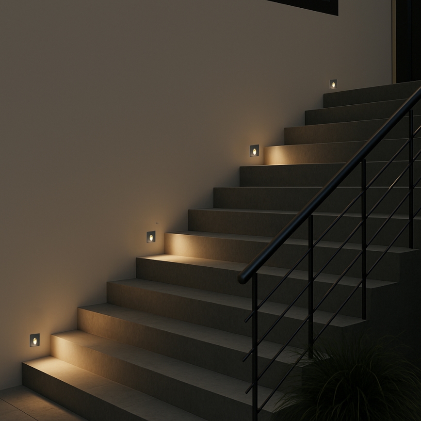 Brilagi - LED vonkajšie zapustené svietidlo STAIRDOT LED/2W/230V čierne IP65 hranaté