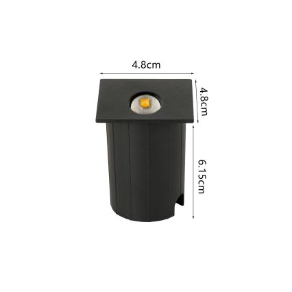 Brilagi - LED vonkajšie zapustené svietidlo STAIRDOT LED/2W/230V čierne IP65 hranaté