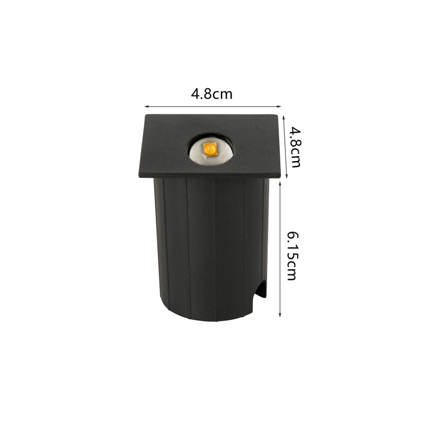 Brilagi - LED vonkajšie zapustené svietidlo STAIRDOT LED/2W/230V čierne IP65 hranaté