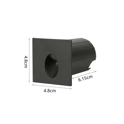 Brilagi - LED vonkajšie zapustené svietidlo STAIRDOT LED/2W/230V čierne IP65 hranaté