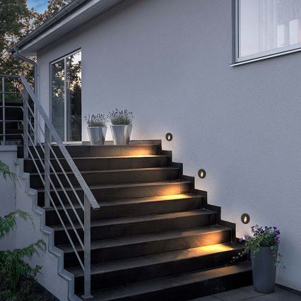 Brilagi - LED vonkajšie zapustené svietidlo STAIRDOT LED/2W/230V čierne IP65 okrúhle