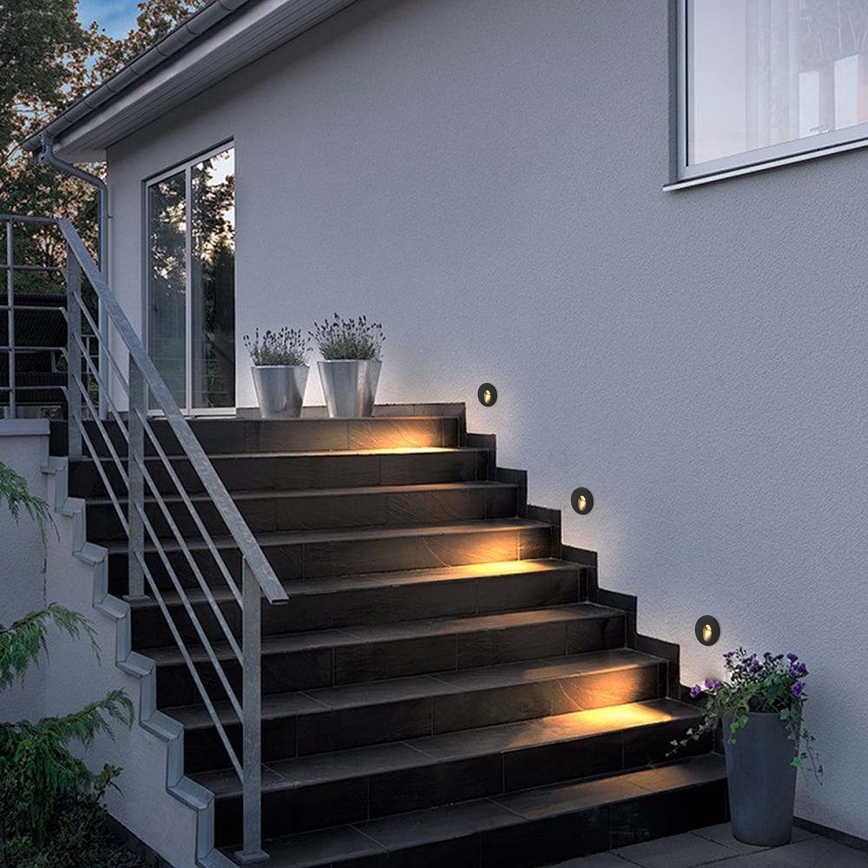 Brilagi - LED vonkajšie zapustené svietidlo STAIRDOT LED/2W/230V čierne IP65 okrúhle