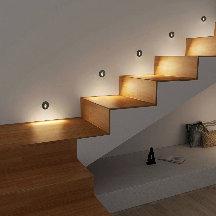 Brilagi - LED vonkajšie zapustené svietidlo STAIRDOT LED/2W/230V čierne IP65 okrúhle