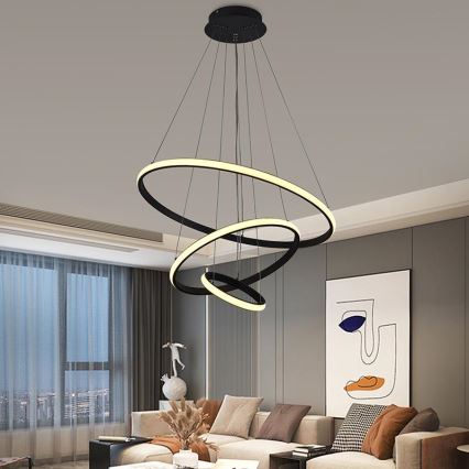 Brilagi - LED stmievateľný luster na lanku CIRCLE LED/90W/230V 3000-6500K pr. 60 cm + diaľkové ovládanie