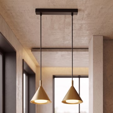 BRILAGI - LED Závesné svietidlo na lanku CONE DOUBLE 2xGX53/15W/230V zlaté