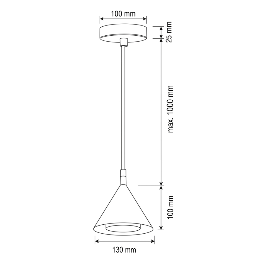 BRILAGI - LED Závesné svietidlo na lanku CONE SINGLE 1xGX53/15W/230V béžová