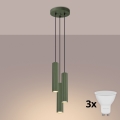 Brilagi - LED závesné svietidlo na lanku CRESTO 3xGU10/10W/230V zelené