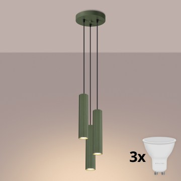 Brilagi - LED závesné svietidlo na lanku CRESTO 3xGU10/10W/230V zelené