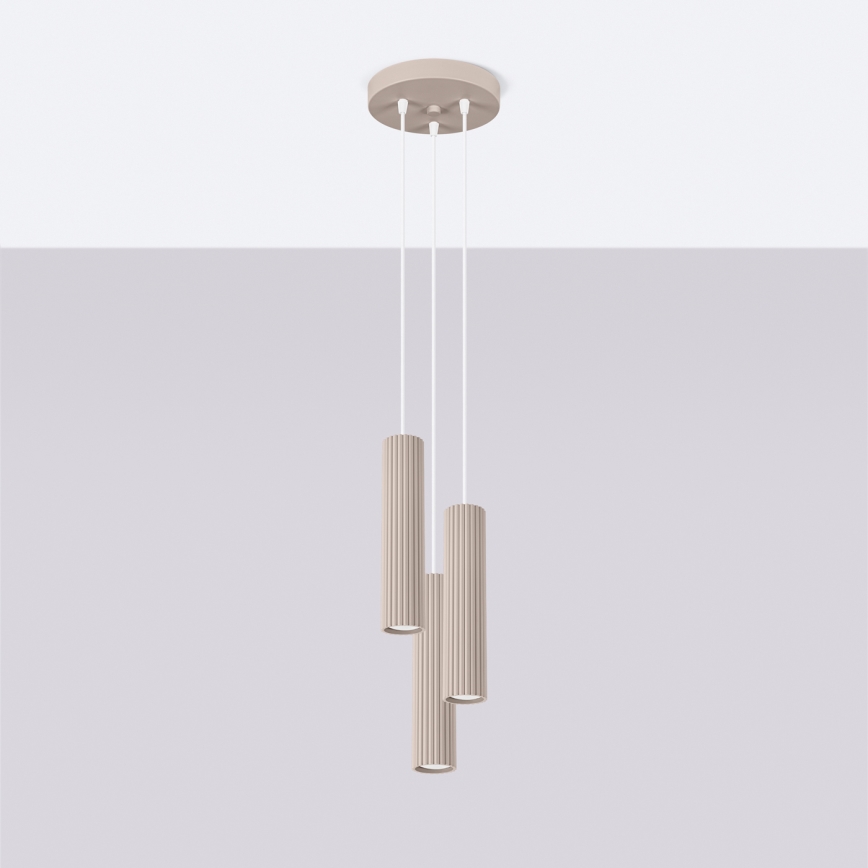 Brilagi - LED závesný luster CRESTO 3xGU10/10W/230V taupe
