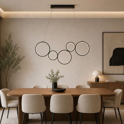 BRILAGI - LED závesný luster ECHO na lankách LED/60W/230V 4000K 100 cm čierny