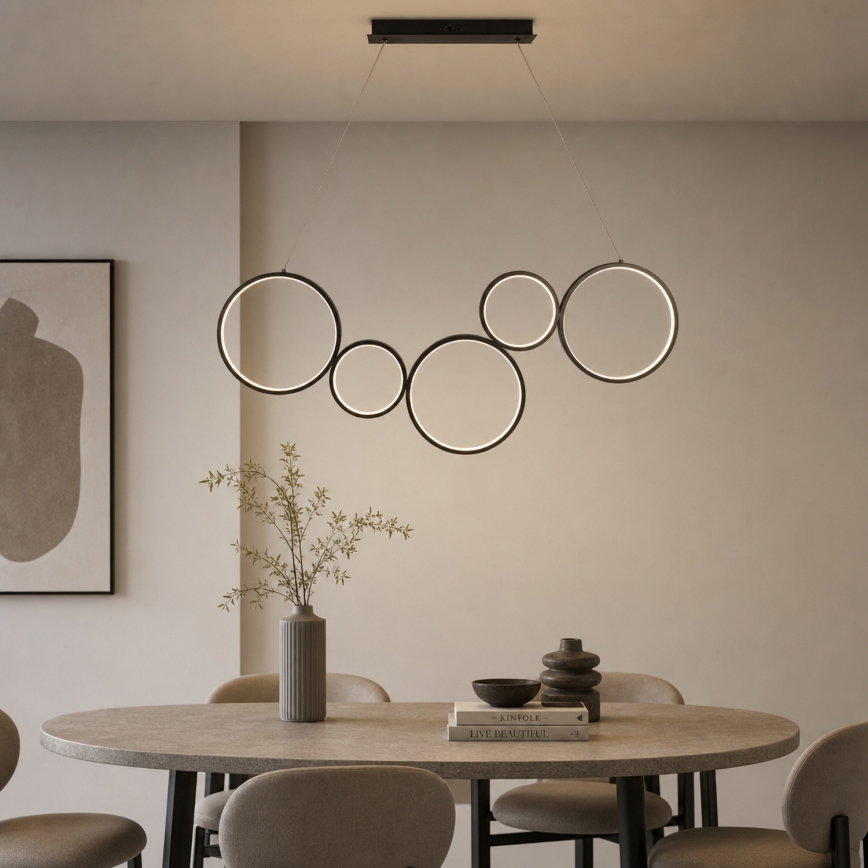 BRILAGI - LED závesný luster ECHO na lankách LED/60W/230V 4000K 100 cm čierny