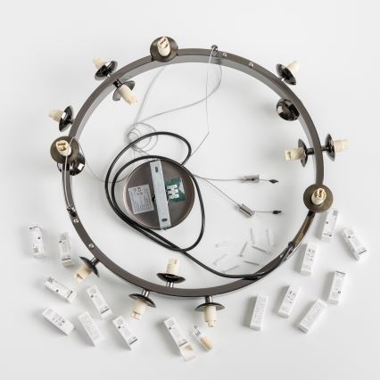 Brilagi - LED závesný luster na lane MILLA 15xG9/3W/230V čierny chróm/zlatá