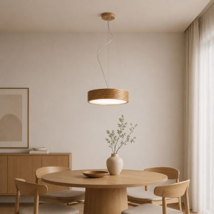 Brilagi - LED závesný luster na lankách CARVALHO MODERN 2xE27/60W/230V dub, priemer 37,5 cm