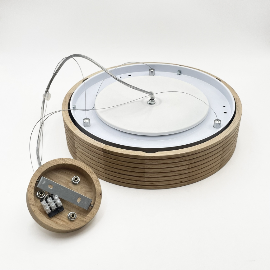 Brilagi - LED závesný luster na lankách CARVALHO MODERN 2xE27/60W/230V dub, priemer 37,5 cm