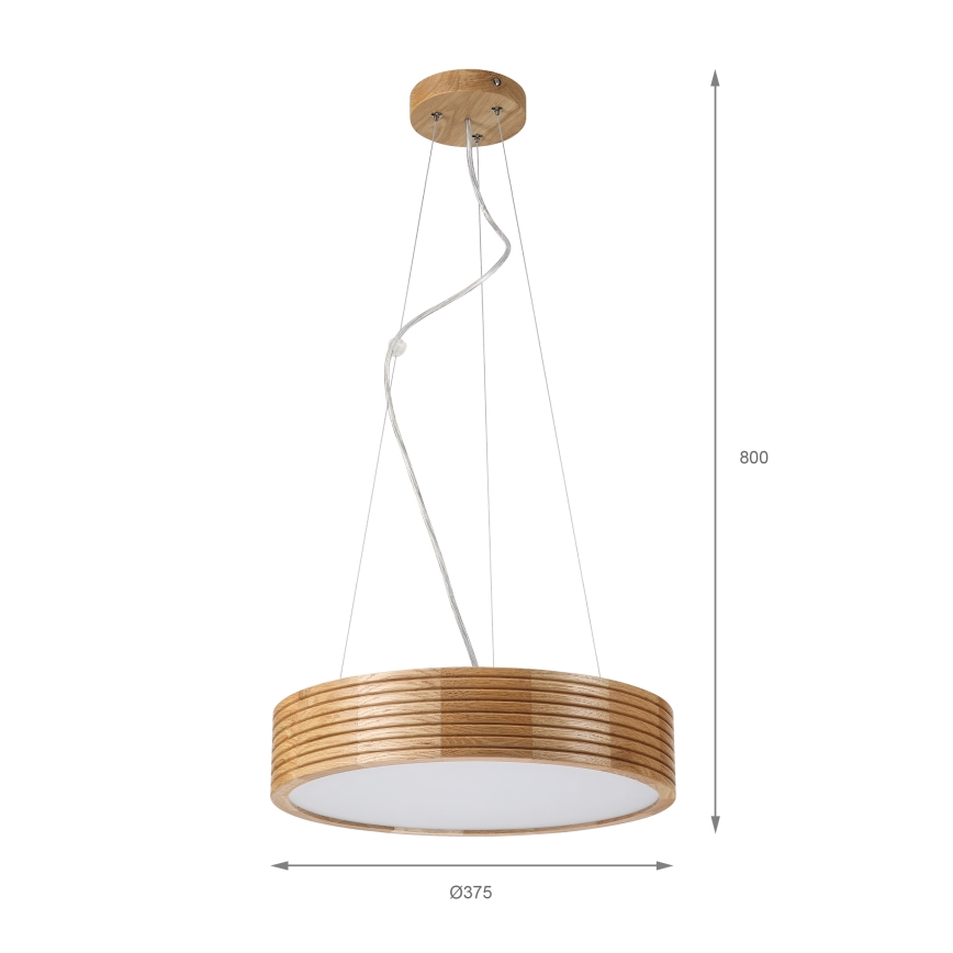 Brilagi - LED závesný luster na lankách CARVALHO MODERN 2xE27/60W/230V dub, priemer 37,5 cm
