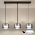 Brilagi - LED Závesný luster na lanku AURA LUX 3xGX53/30W/230V čierna/dymová