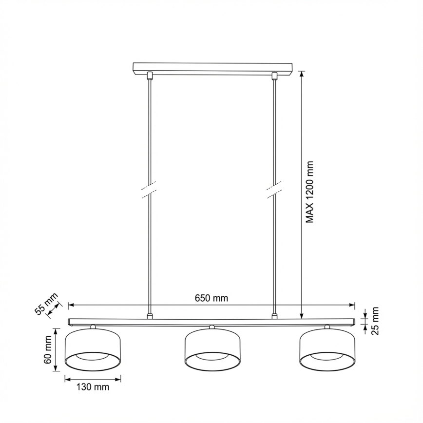Brilagi - LED Závesný luster na lanku AURA LUX 3xGX53/30W/230V čierna/zlatá