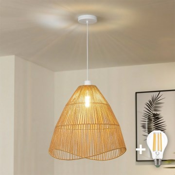 Brilagi - LED zavesný luster na lanku CERIA BOHO 1xE27/40W/230V pr. 50 cm hnedá