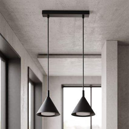 BRILAGI - LED Závesný luster na lanku CONE DOUBLE 2xGX53/15W/230V čierna