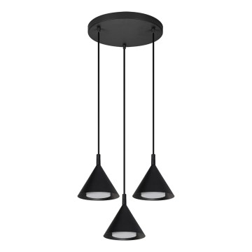 BRILAGI - LED Závesný luster na lanku CONE TRIPLE ROUND 3xGX53/15W/230V čierna