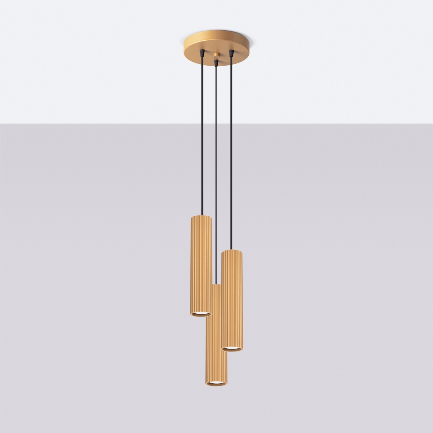 Brilagi - LED závesný luster na lanku CRESTO 3xGU10/10W/230V zlatý