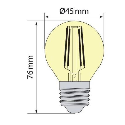 Brilagi - LED žiarovka FILAMENT CLASIC ONE P45 E27/6,5W/230V 3000K