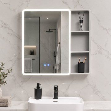 BRILAGI - LED zrkadlová kúpeľňová skrinka s podsvietením AVOLA SINGLE 75x70 cm