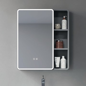 BRILAGI - LED zrkadlová kúpeľňová skrinka s podsvietením NOTO SINGLE 60x65 cm