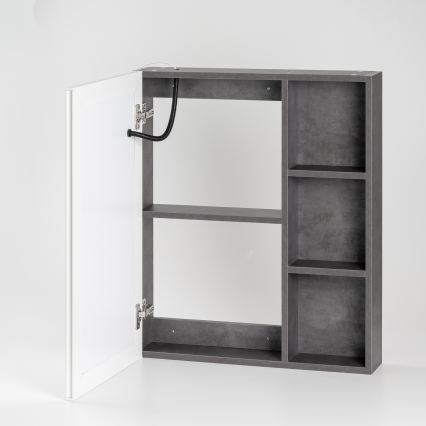 BRILAGI - LED zrkadlová kúpeľňová skrinka s podsvietením TRABIA SINGLE 60x70 cm
