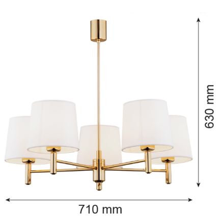 Brilagi - Luster MONTE na tyči 5xE27/15W/230V krémová/zlatá