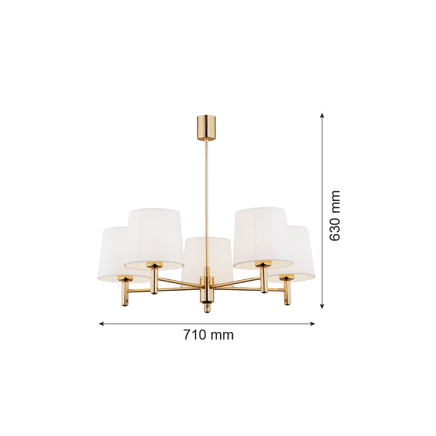 Brilagi - Luster MONTE na tyči 5xE27/15W/230V krémová/zlatá