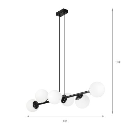 Brilagi - Luster na lane MALONY 6xE14/20W/230V čierna