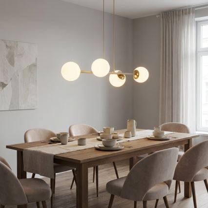 Brilagi - Luster na lankách 4xE27/60W/230V béžová/zlatá