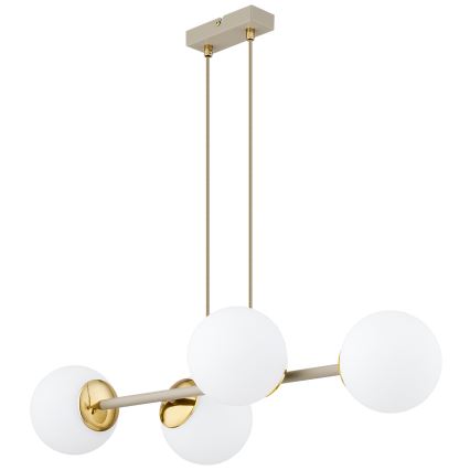 Brilagi - Luster na lankách 4xE27/60W/230V béžová/zlatá