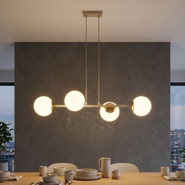 Brilagi - Luster na lankách MILO ECRU 4xE27/60W/230V béžová/zlatá