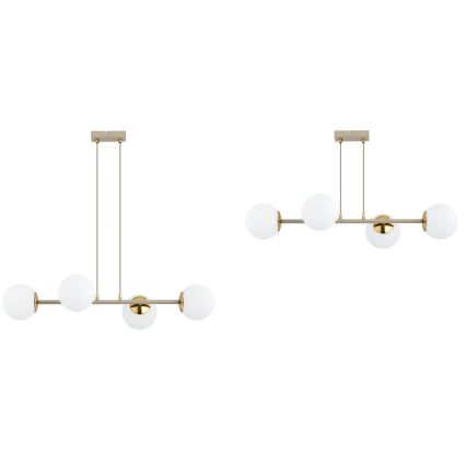 Brilagi - Luster na lankách MILO ECRU 4xE27/60W/230V béžová/zlatá