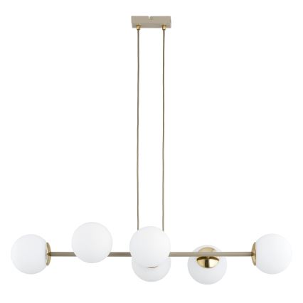 Brilagi - Luster na lankách MILO ECRU 6xE27/60W/230V béžová/zlatá