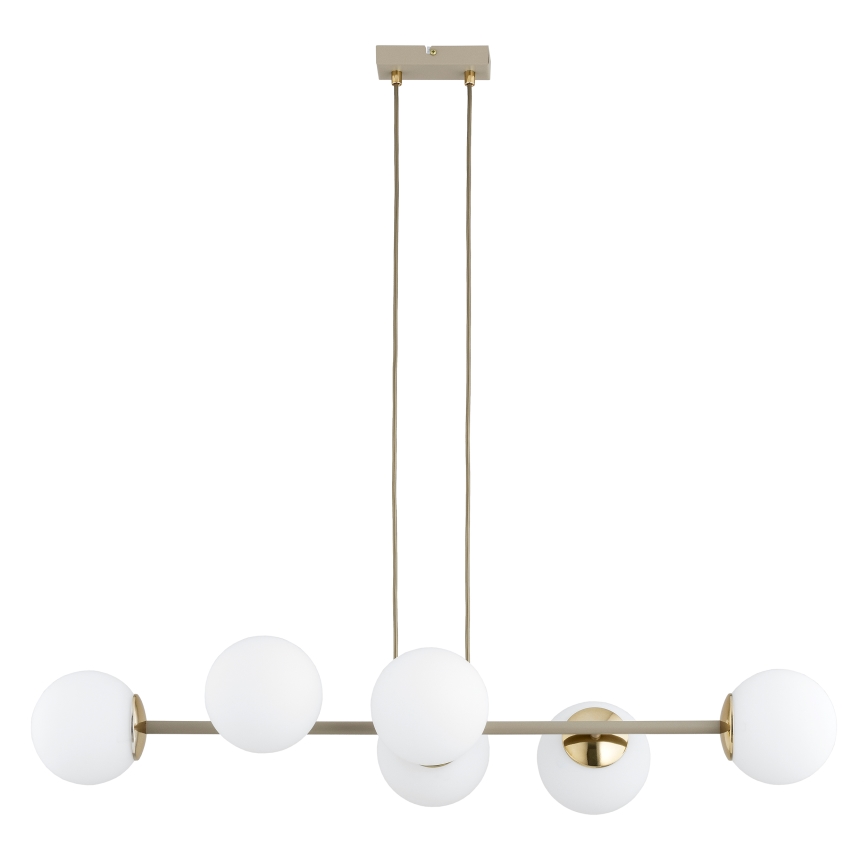 Brilagi - Luster na lankách MILO ECRU 6xE27/60W/230V béžová/zlatá
