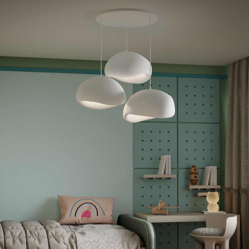 Brilagi - Luster na lankách WABI SABI 3xE27/40W/230V priemer 60 cm biela