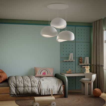 Brilagi - Luster na lankách WABI SABI 3xE27/40W/230V priemer 60 cm biela